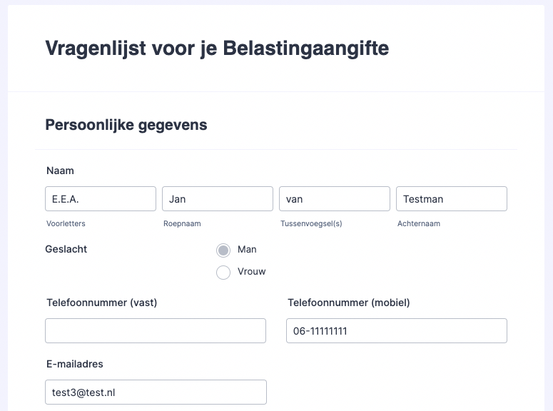 Belastingformulier